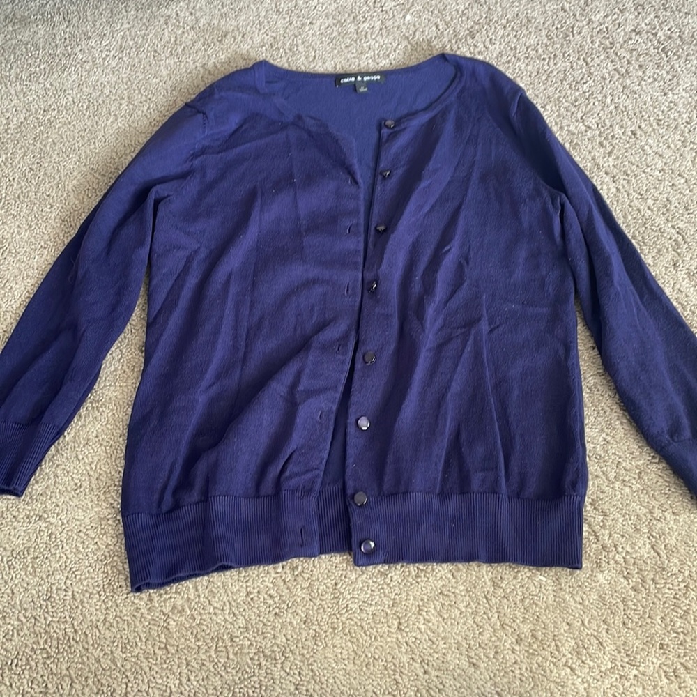Blue Cable & Gauge cardigan size Medium